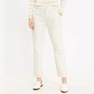 Loft Girlfriend Utility Jeans - Popcorn